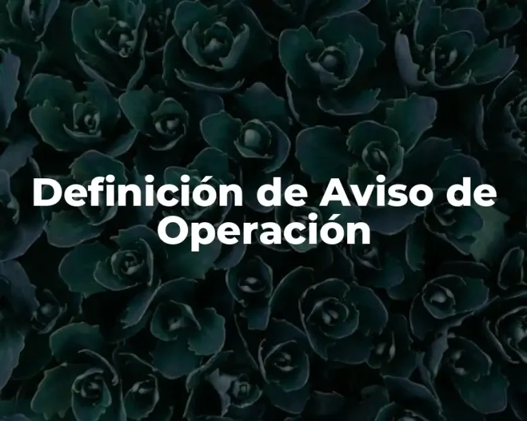Definición de Aviso de Operación