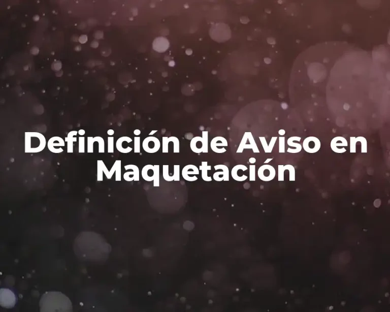 Definición de Aviso en Maquetación