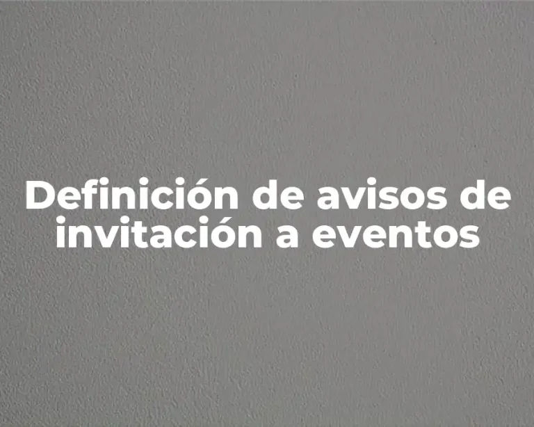 Definición de avisos de invitación a eventos