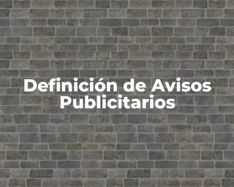 Definición de Avisos Publicitarios