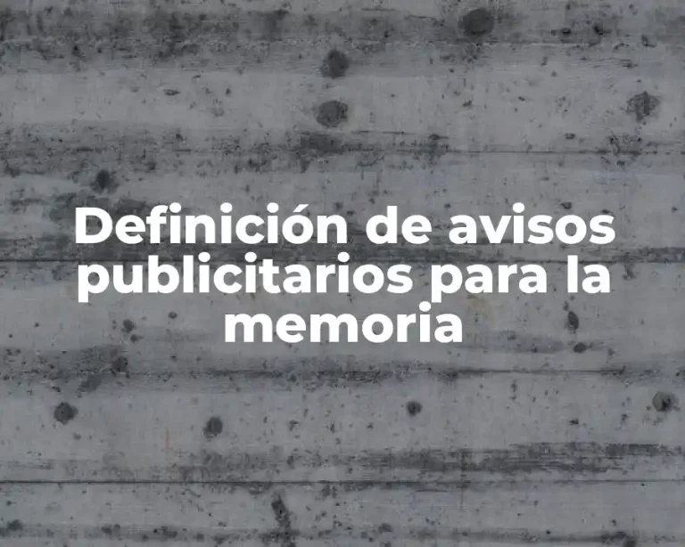 Definición de avisos publicitarios para la memoria