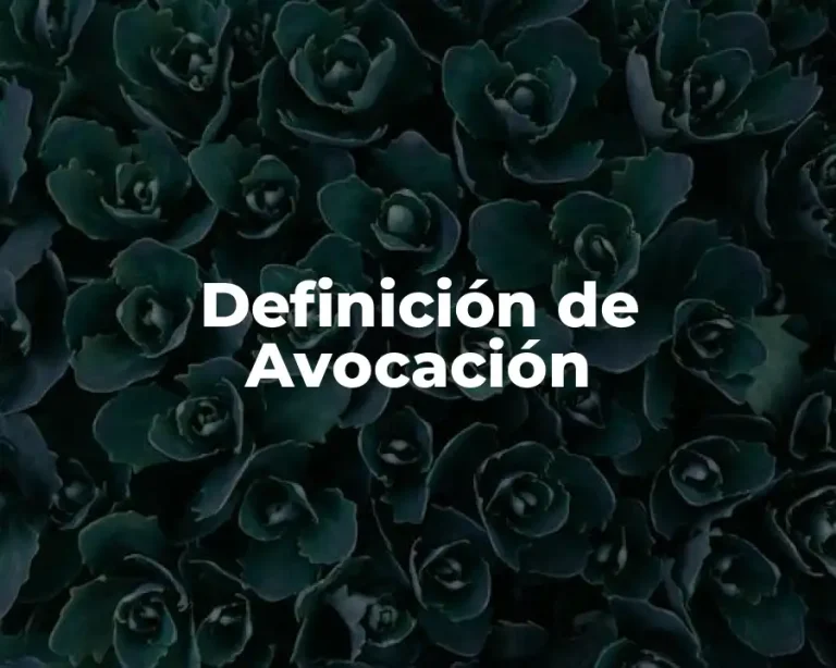Definición de Avocación
