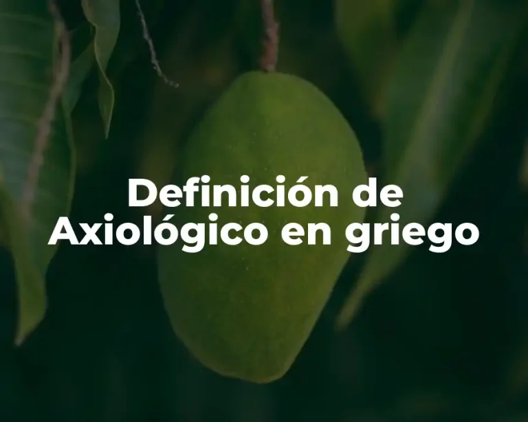 Definición de Axiológico en griego