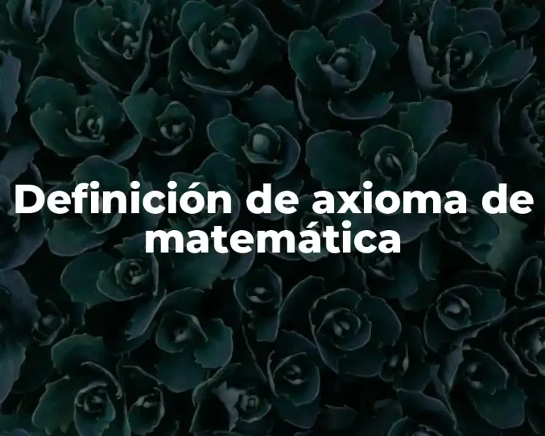Definición de axioma de matemática