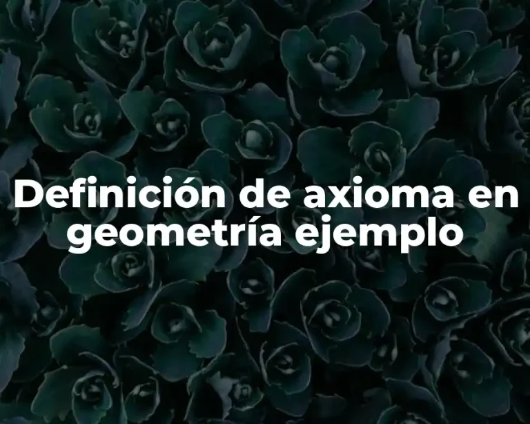 Definición de axioma en geometría ejemplo