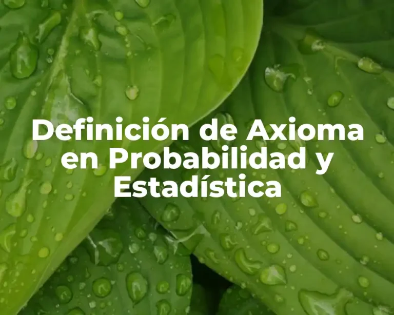 Definición de Axioma en Probabilidad y Estadística