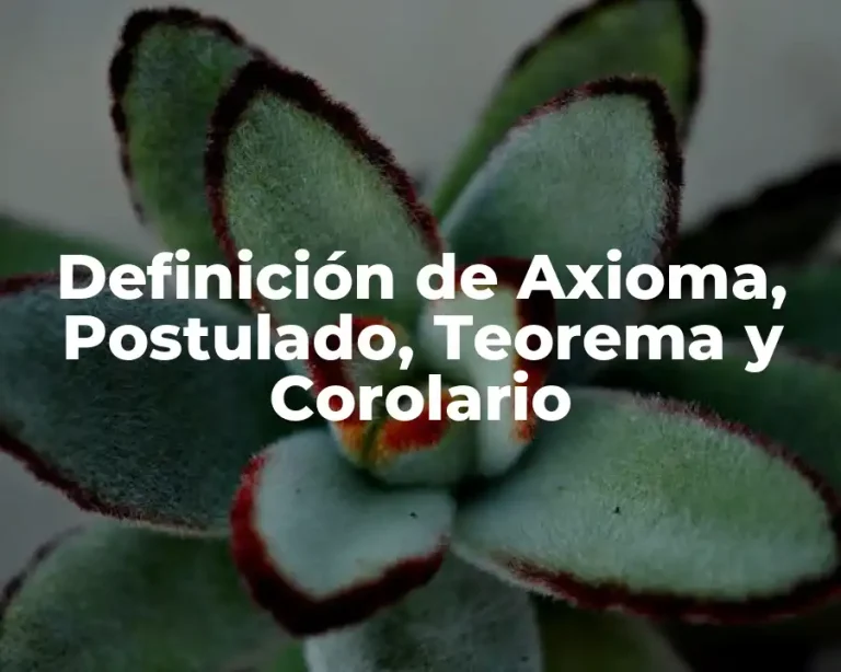 Definición de Axioma, Postulado, Teorema y Corolario