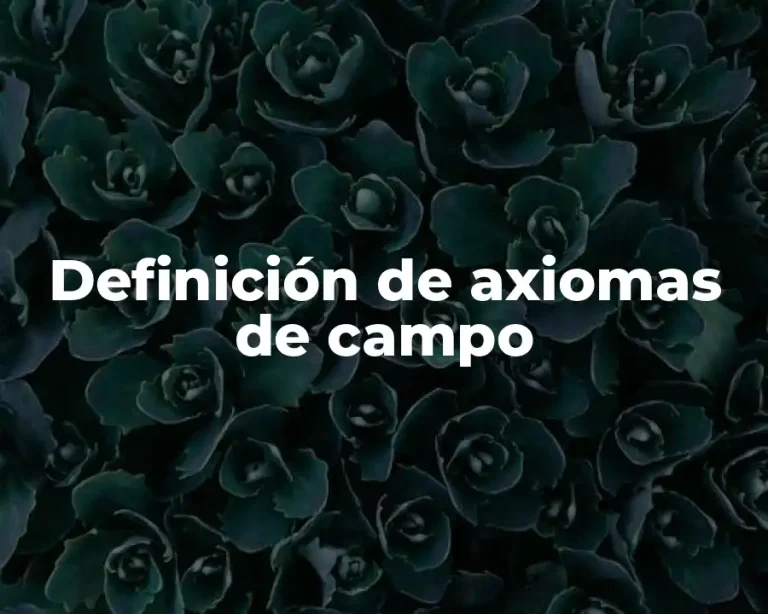 Definición de axiomas de campo