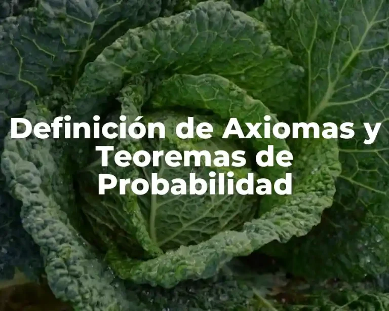 Definición de Axiomas y Teoremas de Probabilidad