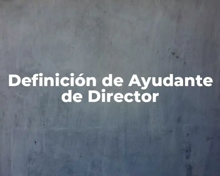 Definición de Ayudante de Director