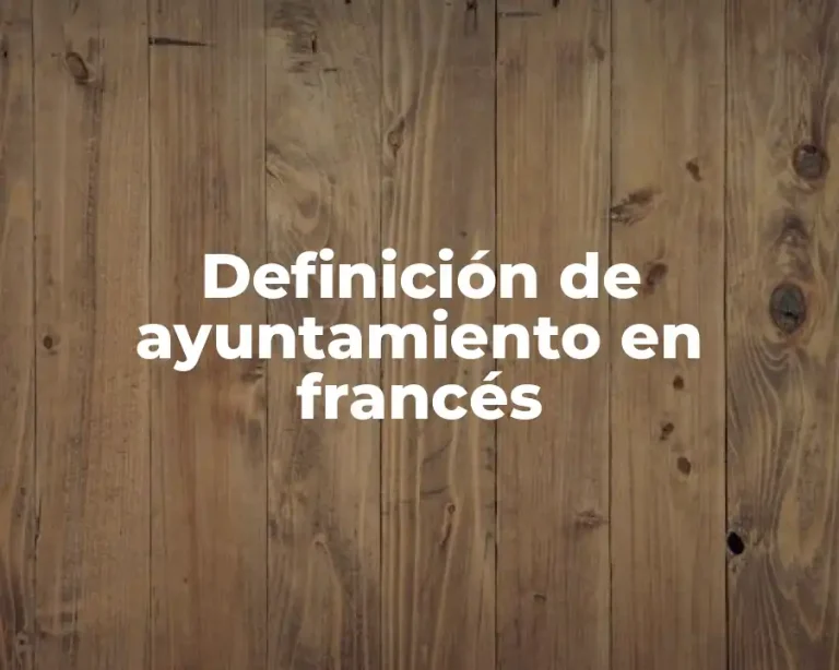 Definición de ayuntamiento en francés