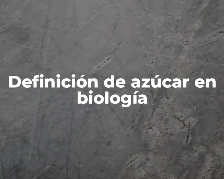 Definición de azúcar en biología