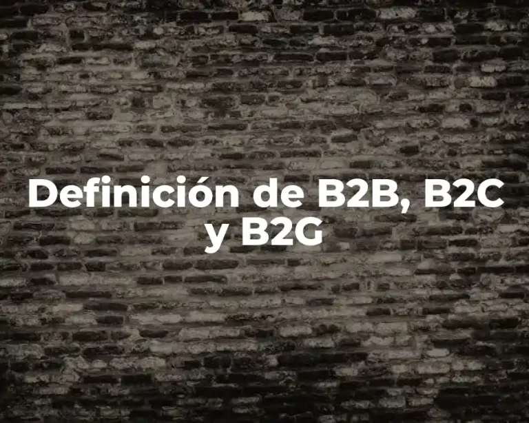 Definición de B2B, B2C y B2G