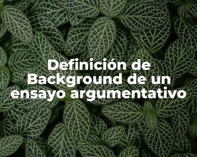 Definición de Background de un ensayo argumentativo