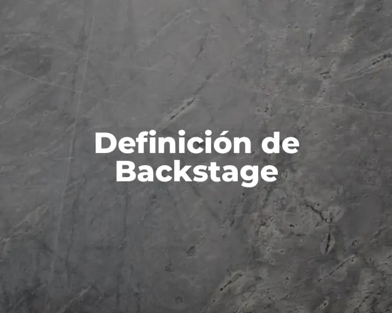 Definición de Backstage
