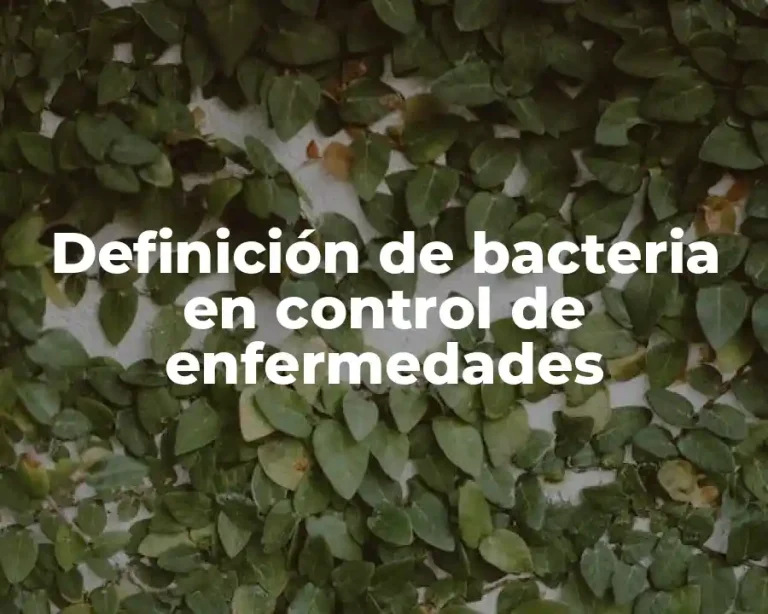 Definición de bacteria en control de enfermedades