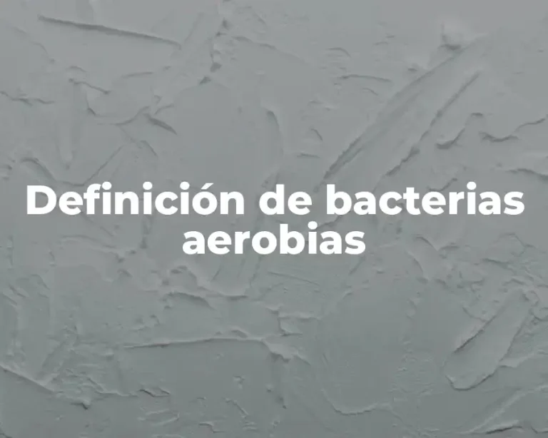 Definición de bacterias aerobias