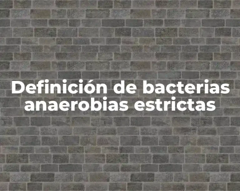 Definición de bacterias anaerobias estrictas