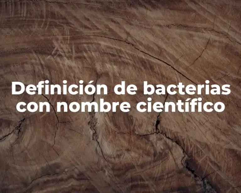 Definición de bacterias con nombre científico