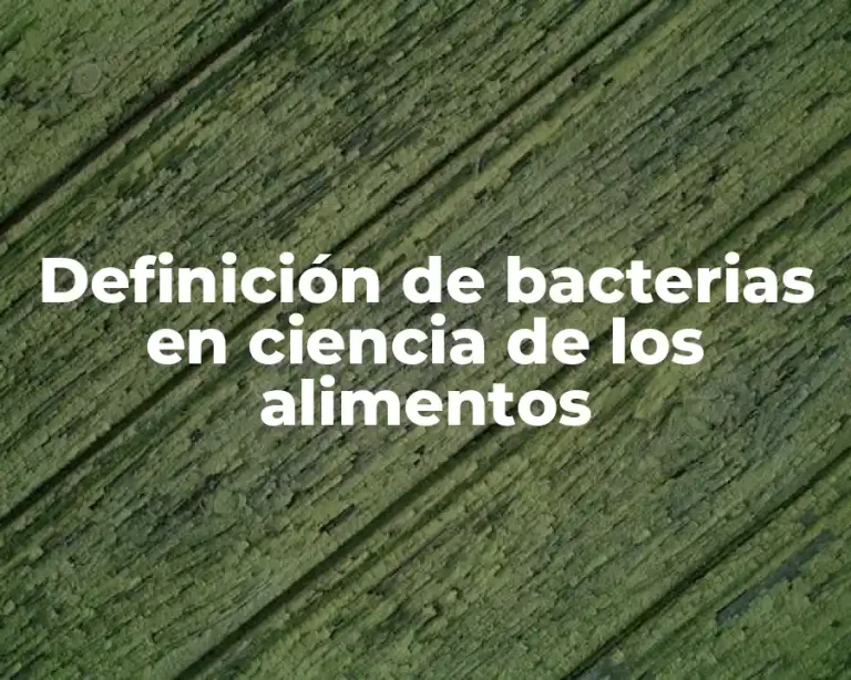 Definición de bacterias en ciencia de los alimentos