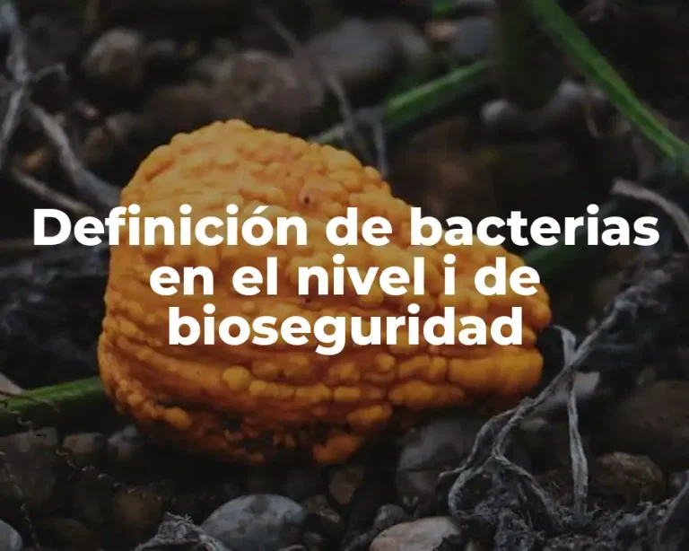 Definición de bacterias en el nivel i de bioseguridad