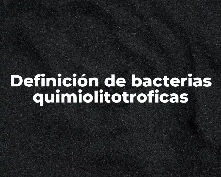 Definición de bacterias quimiolitotroficas