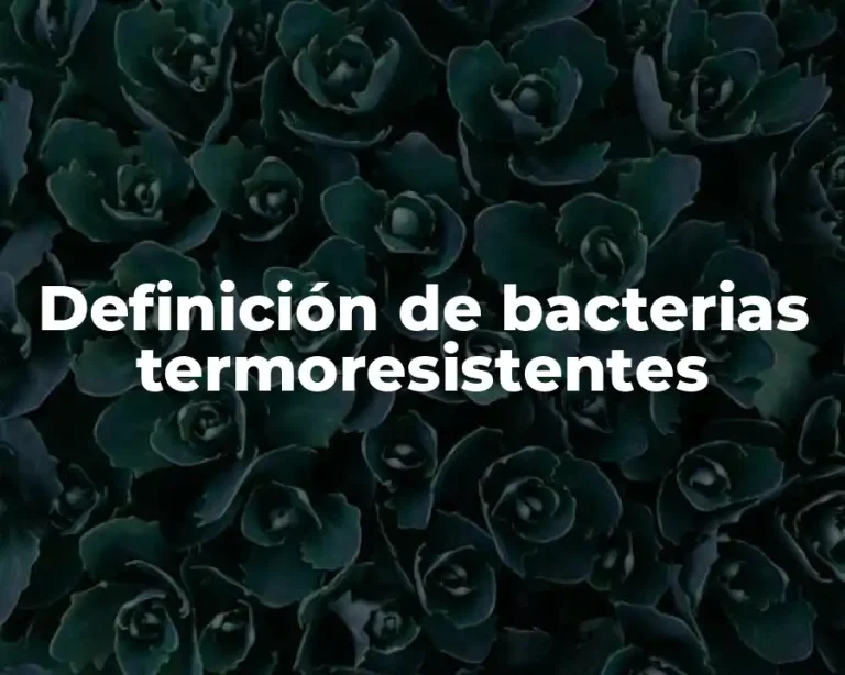 Definición de bacterias termoresistentes