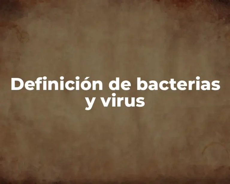 Definición de bacterias y virus