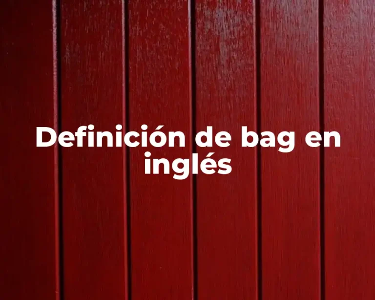 Definición de bag en inglés