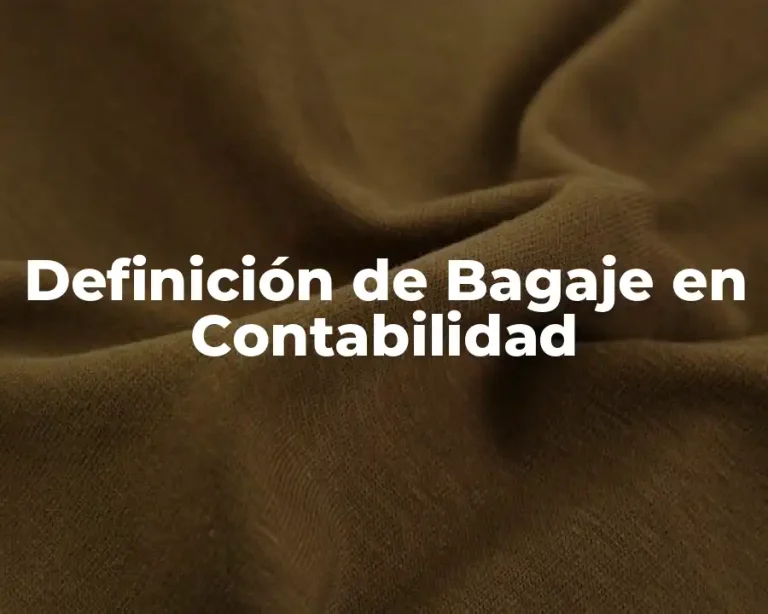 Definición de Bagaje en Contabilidad