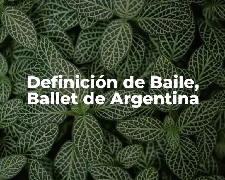 Definición de Baile, Ballet de Argentina
