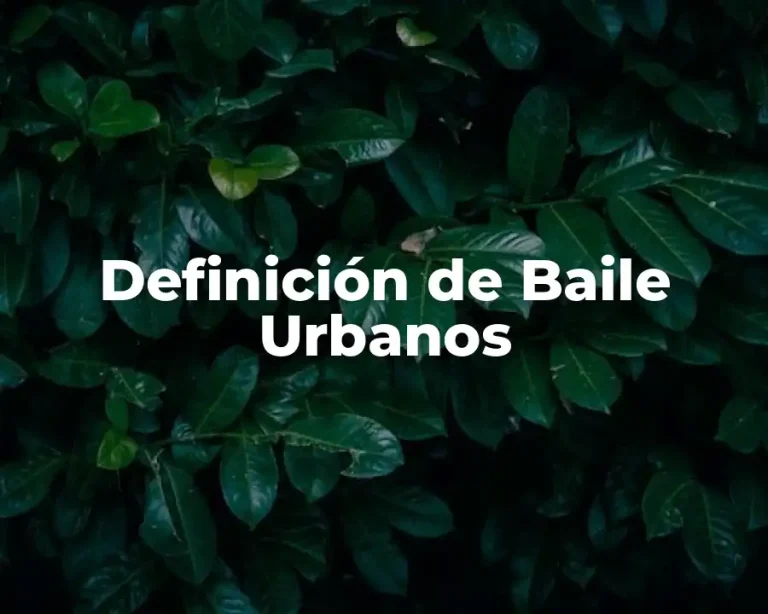 Definición de Baile Urbanos