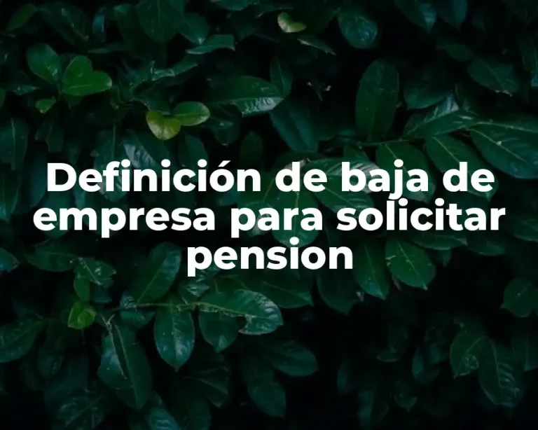 Definición de baja de empresa para solicitar pension