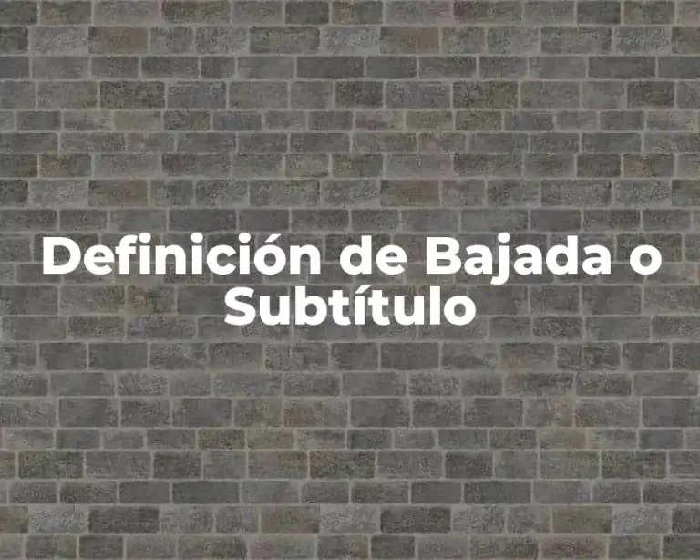 Definición de Bajada o Subtítulo