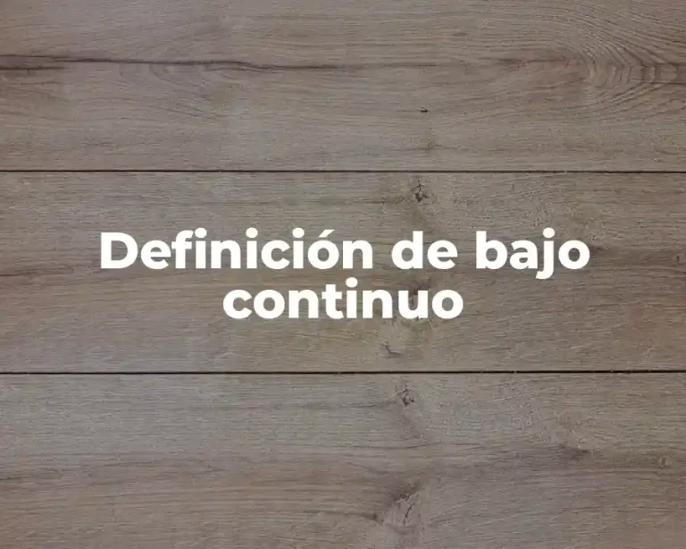 Definición de bajo continuo