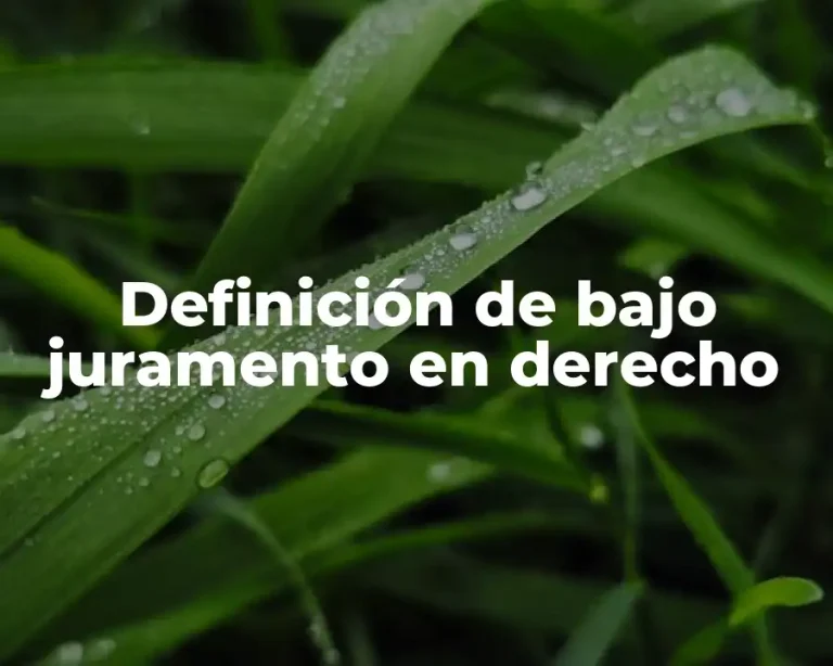 Definición de bajo juramento en derecho