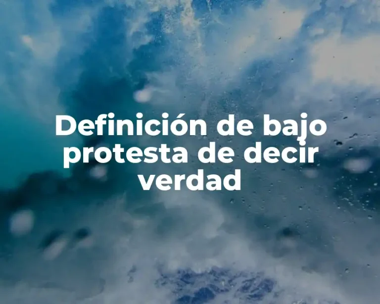 Definición de bajo protesta de decir verdad