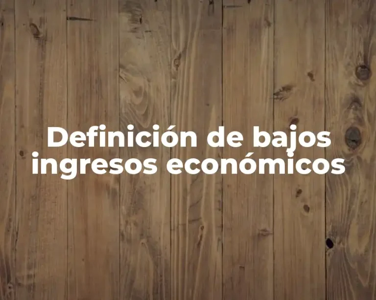 Definición de bajos ingresos económicos