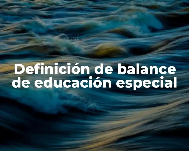 Definición de balance de educación especial