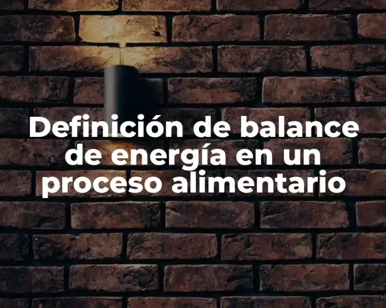 Definición de balance de energía en un proceso alimentario