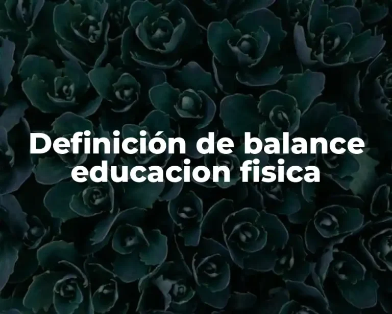 Definición de balance educacion fisica