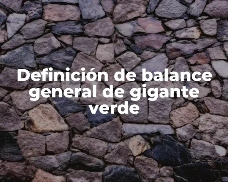 Definición de balance general de gigante verde