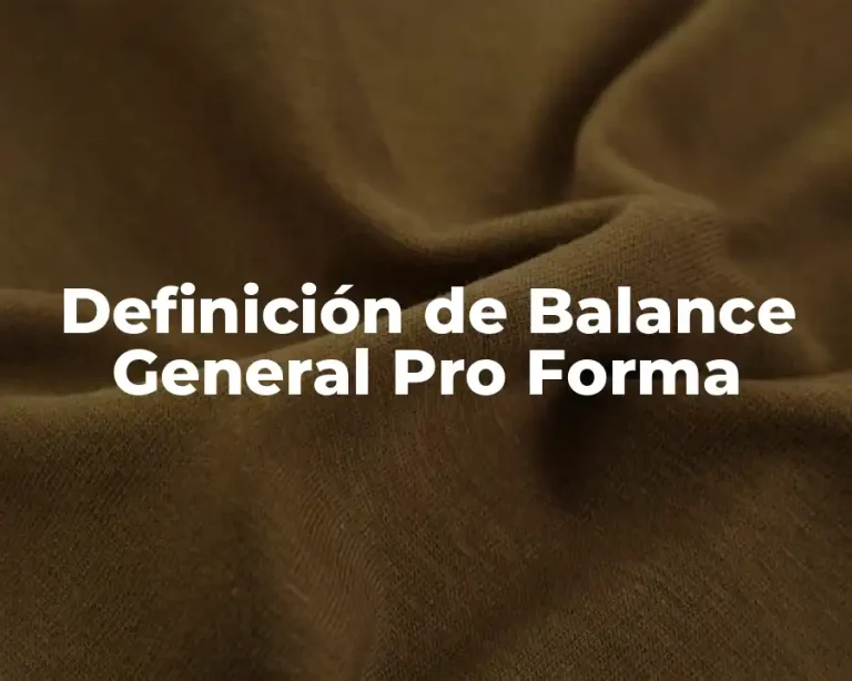 Definición de Balance General Pro Forma