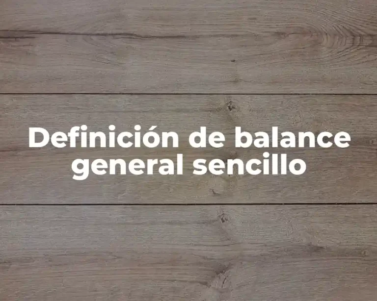 Definición de balance general sencillo