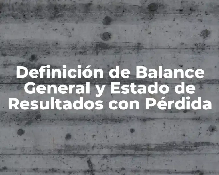 Definición de Balance General y Estado de Resultados con Pérdida