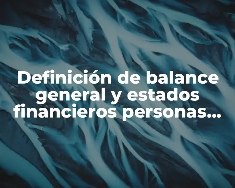Definición de balance general y estados financieros personas fisica