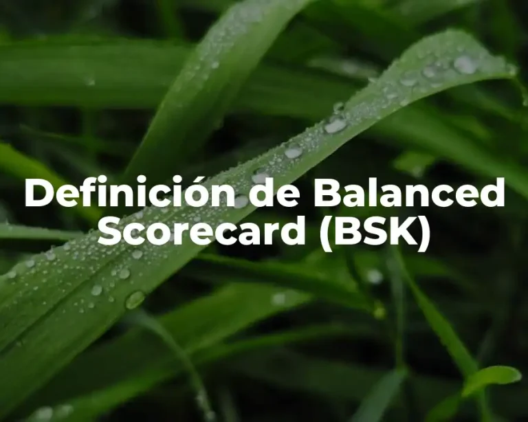 Definición de Balanced Scorecard (BSK)