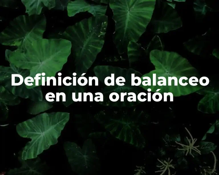 Definición de balanceo en una oración