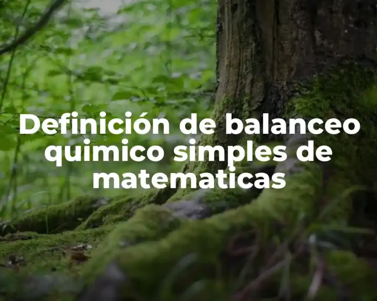 Definición de balanceo quimico simples de matematicas