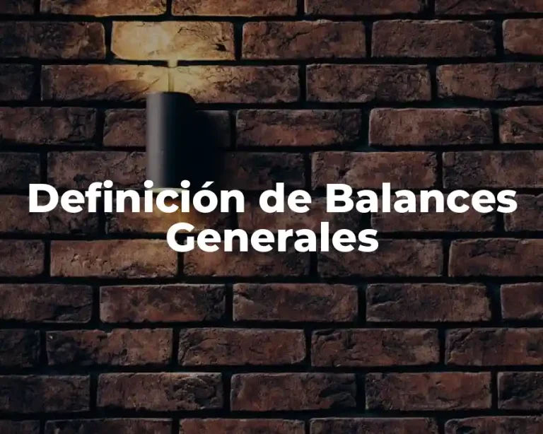 Definición de Balances Generales